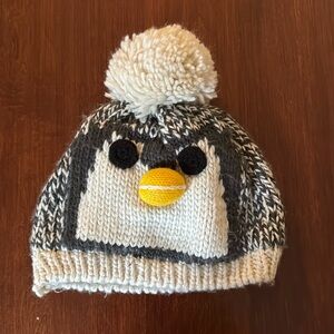 Penguin Knit Beanie with Pom Pom